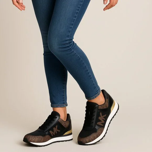 Michael Kors Maddy Trainer Sneakers – Brown/Black – Women’s 7.5M (Brand New) - Picture 1 of 7